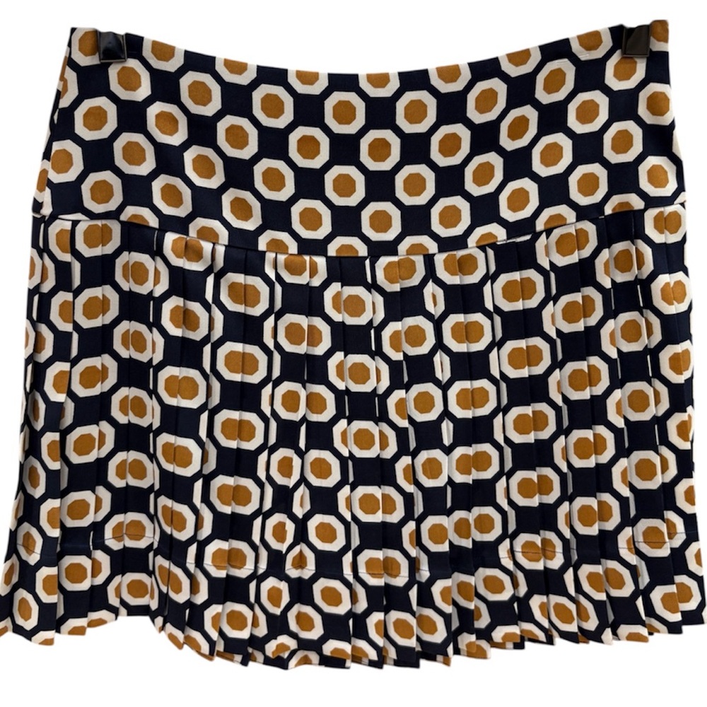 Theory Navy and Gold Geometric Mini Skirt!